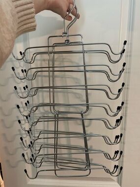 Set of 3 Chrome 8-Tier Multi Scarf & Accessory Organizer Hangers